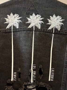 Distressed Black Denim California Jacket - one of a kind